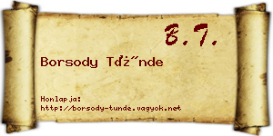 Borsody Tünde névjegykártya