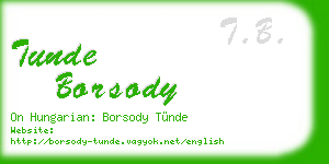 tunde borsody business card