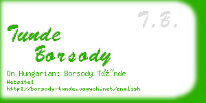 tunde borsody business card